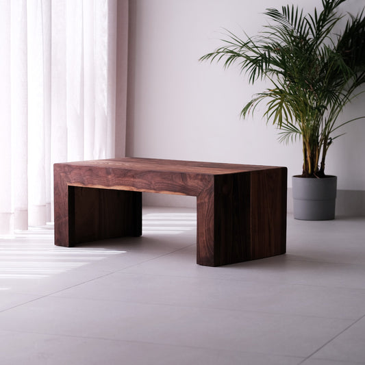 Dual-tone walnut and teak DuoTone Coffee Table from the "Duality" collection for stylish homes