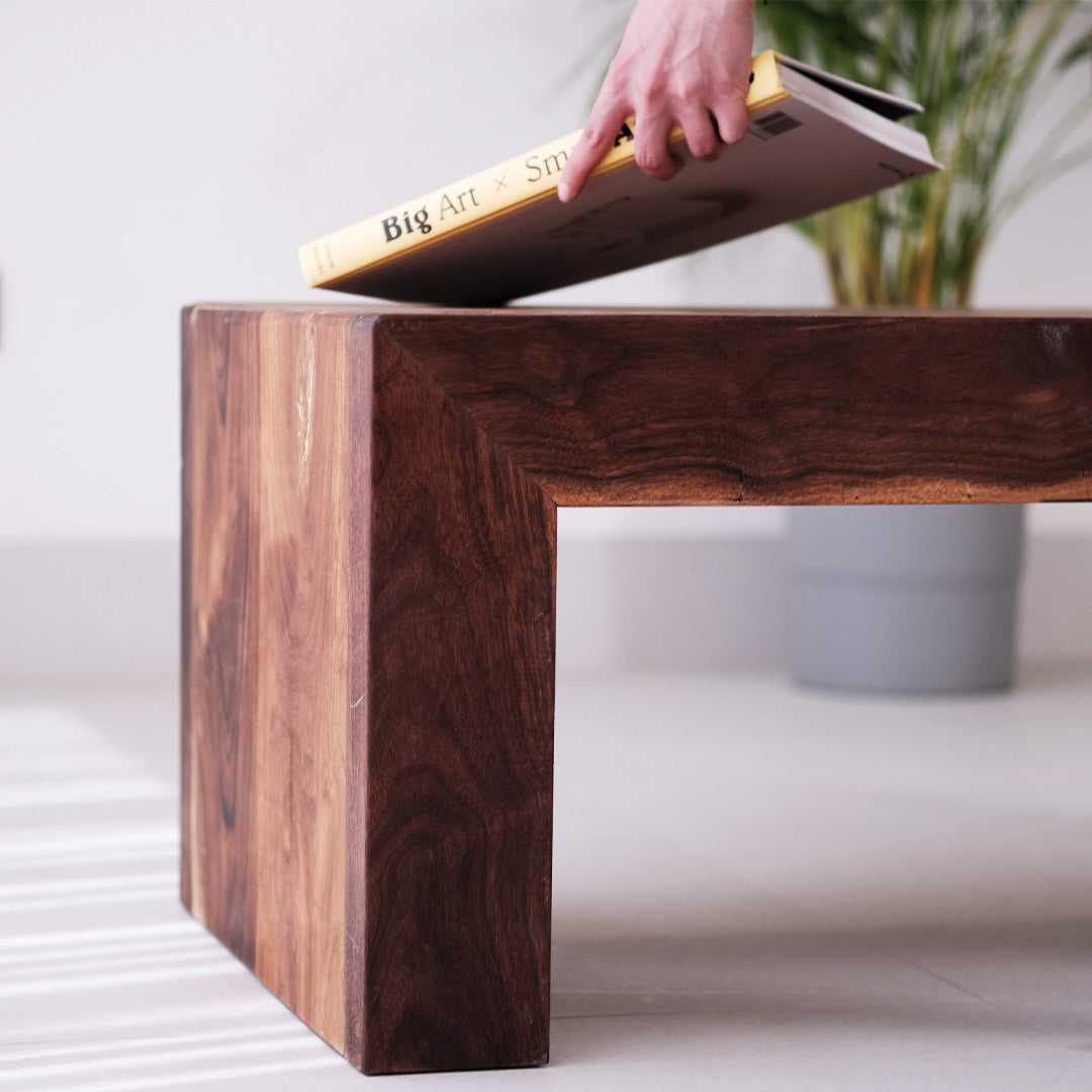 Dual-tone walnut and teak DuoTone Coffee Table from the "Duality" collection for stylish homes